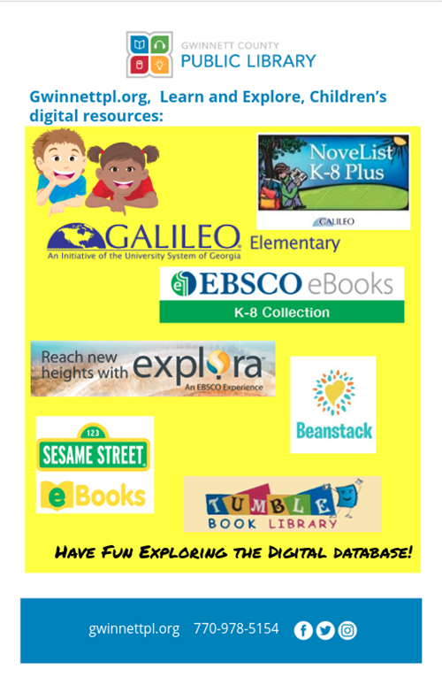 Kids Digital Resources at Gwinnett county Public Library 